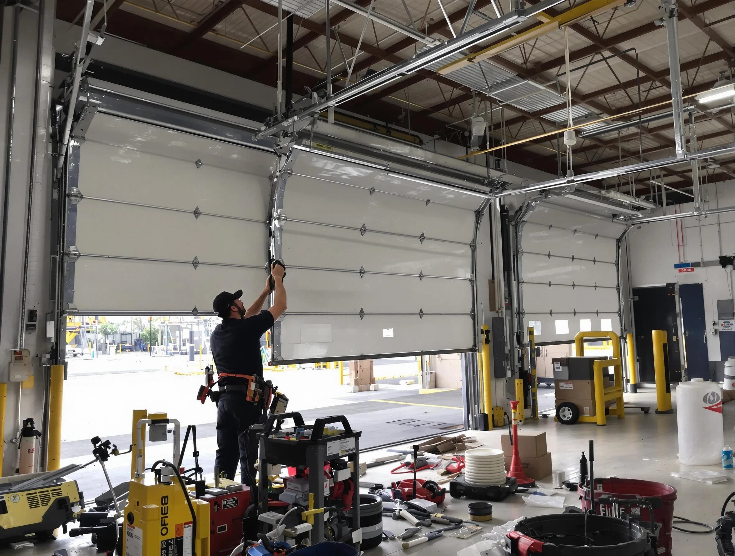 West Windsor Garage Door Repair technician performing commercial garage door repair in West Windsor