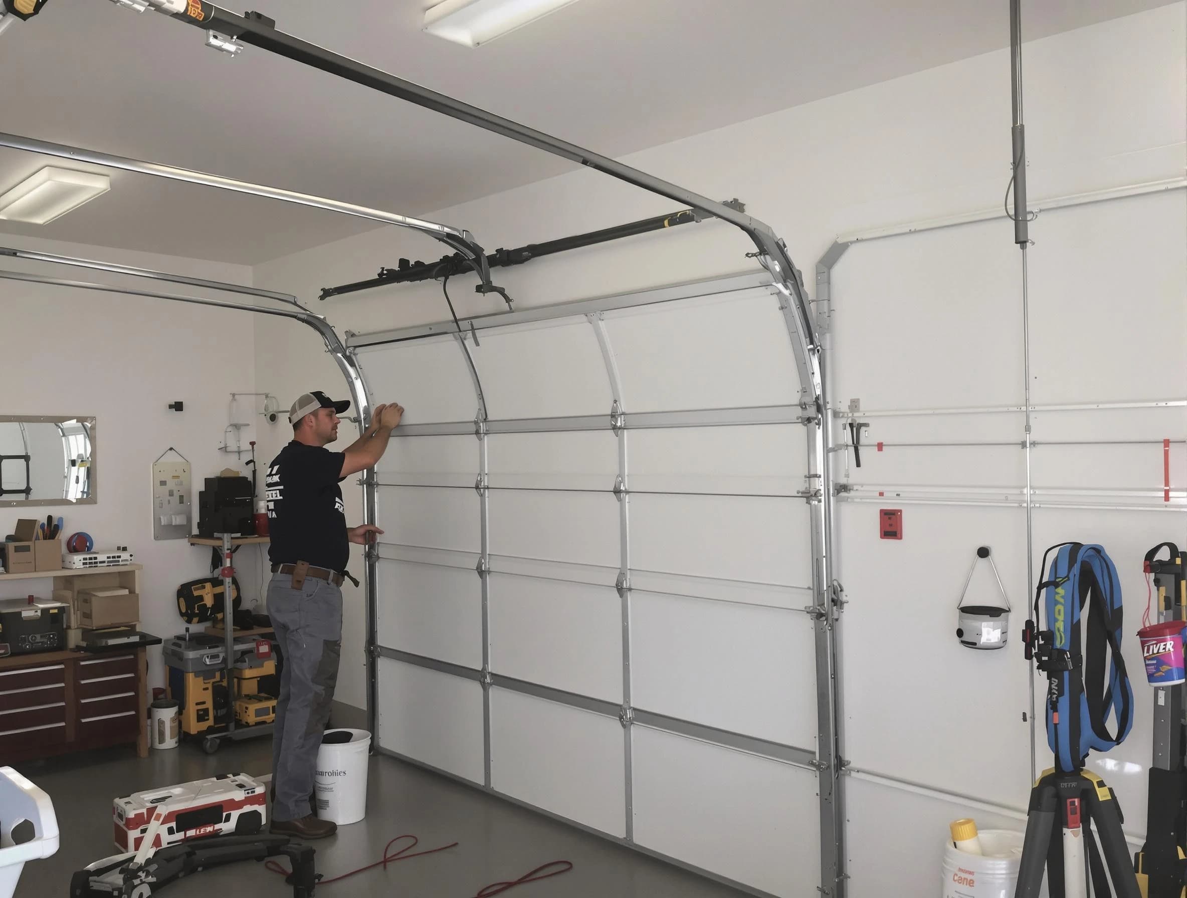 West Windsor Garage Door Repair team installing new garage door in West Windsor