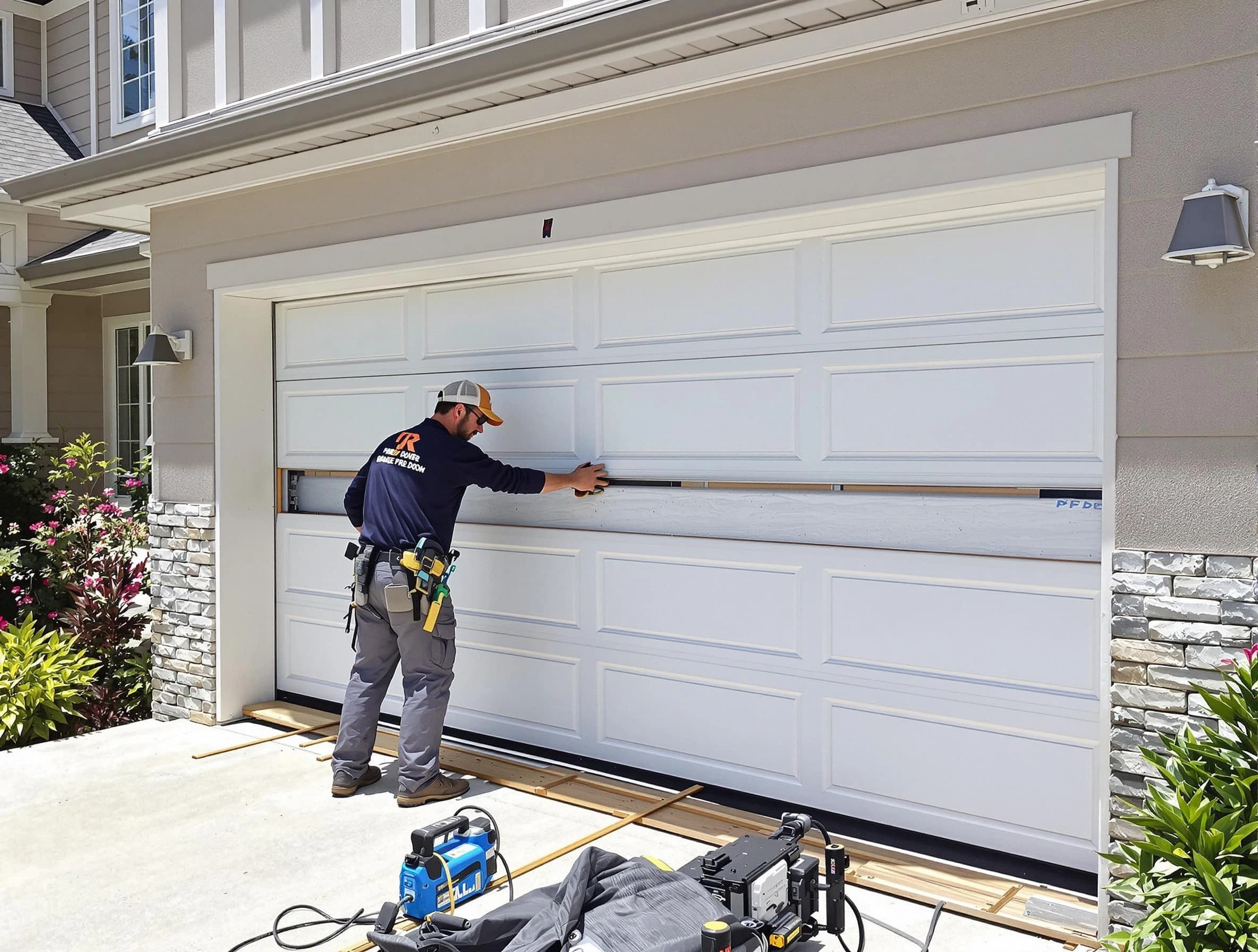 West Windsor Garage Door Repair team performing complete garage door replacement at West Windsor residence