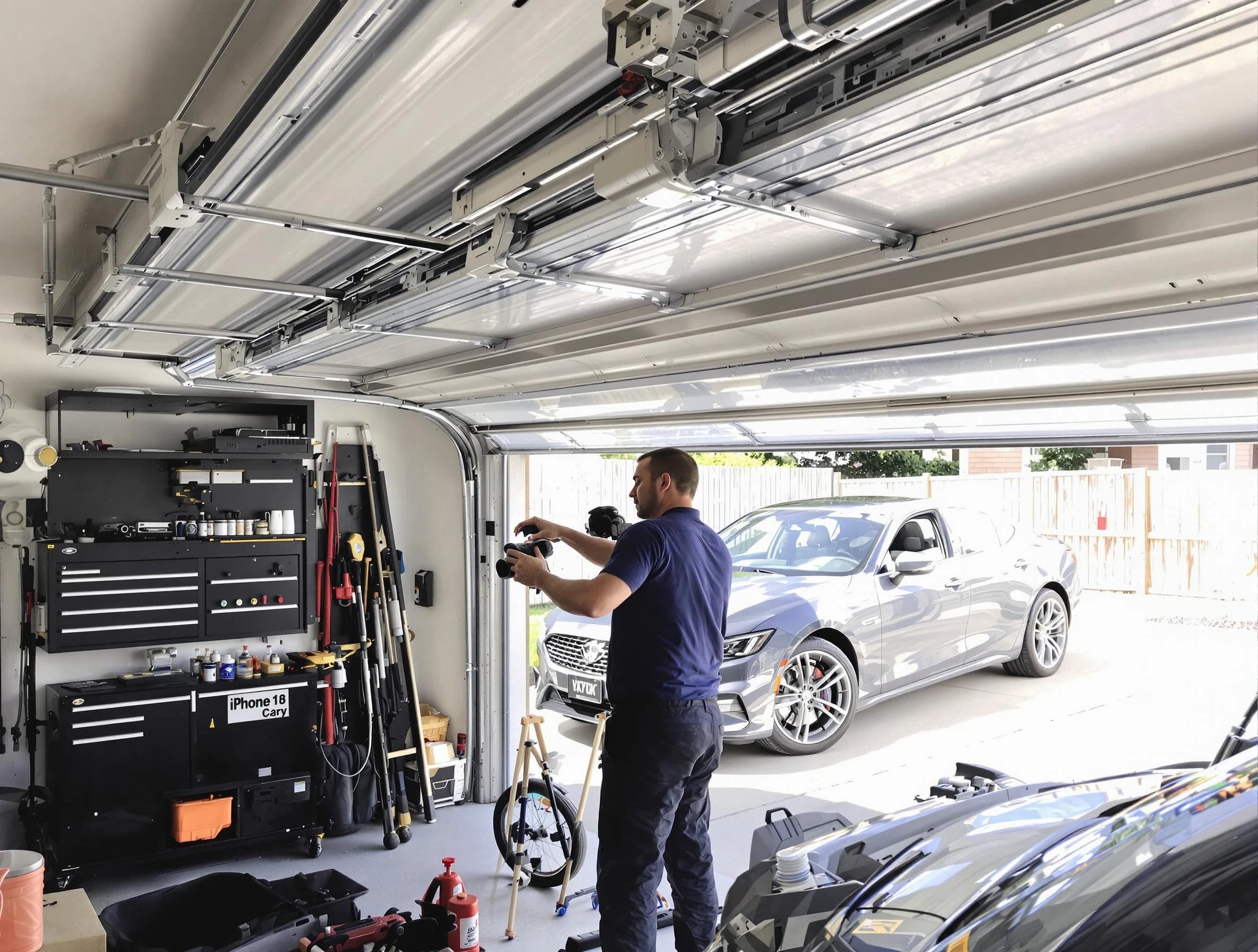 West Windsor Garage Door Repair technician fixing noisy garage door in West Windsor