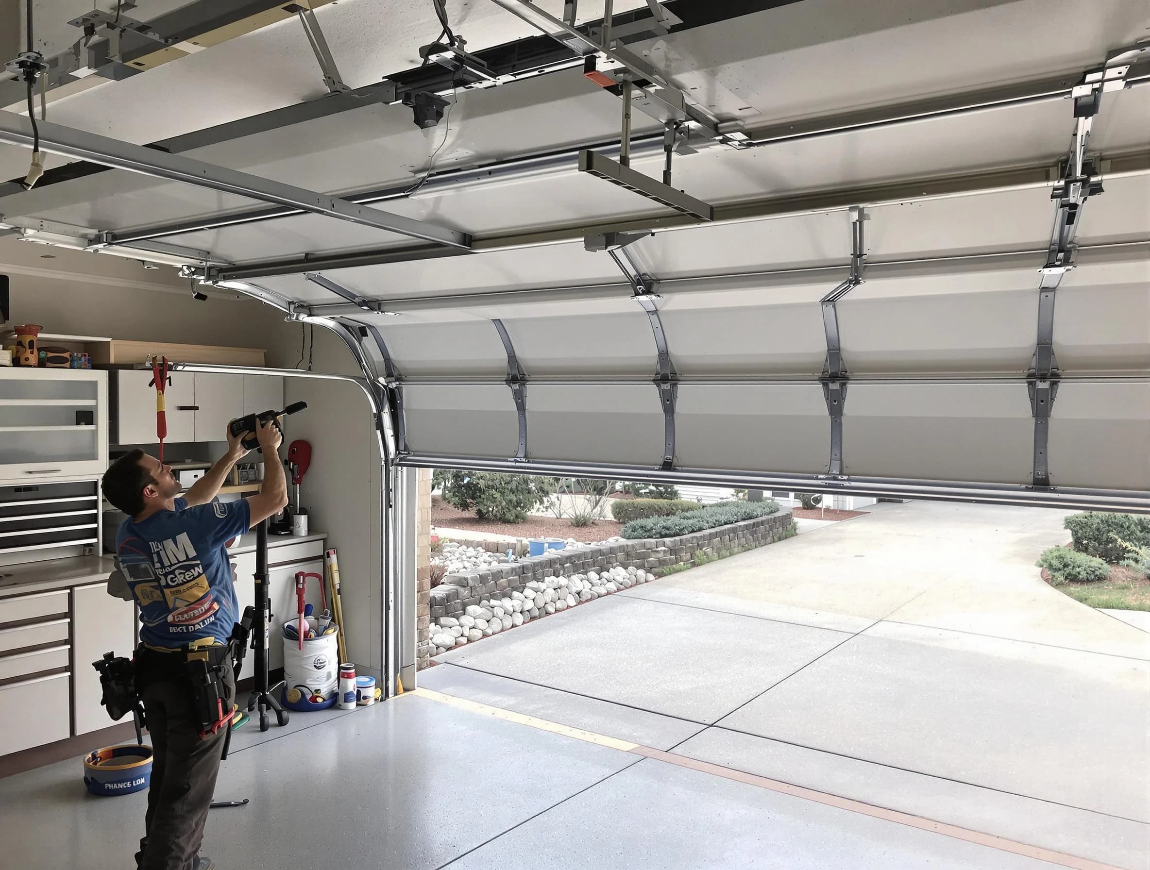 Garage door track repair service by West Windsor Garage Door Repair in West Windsor