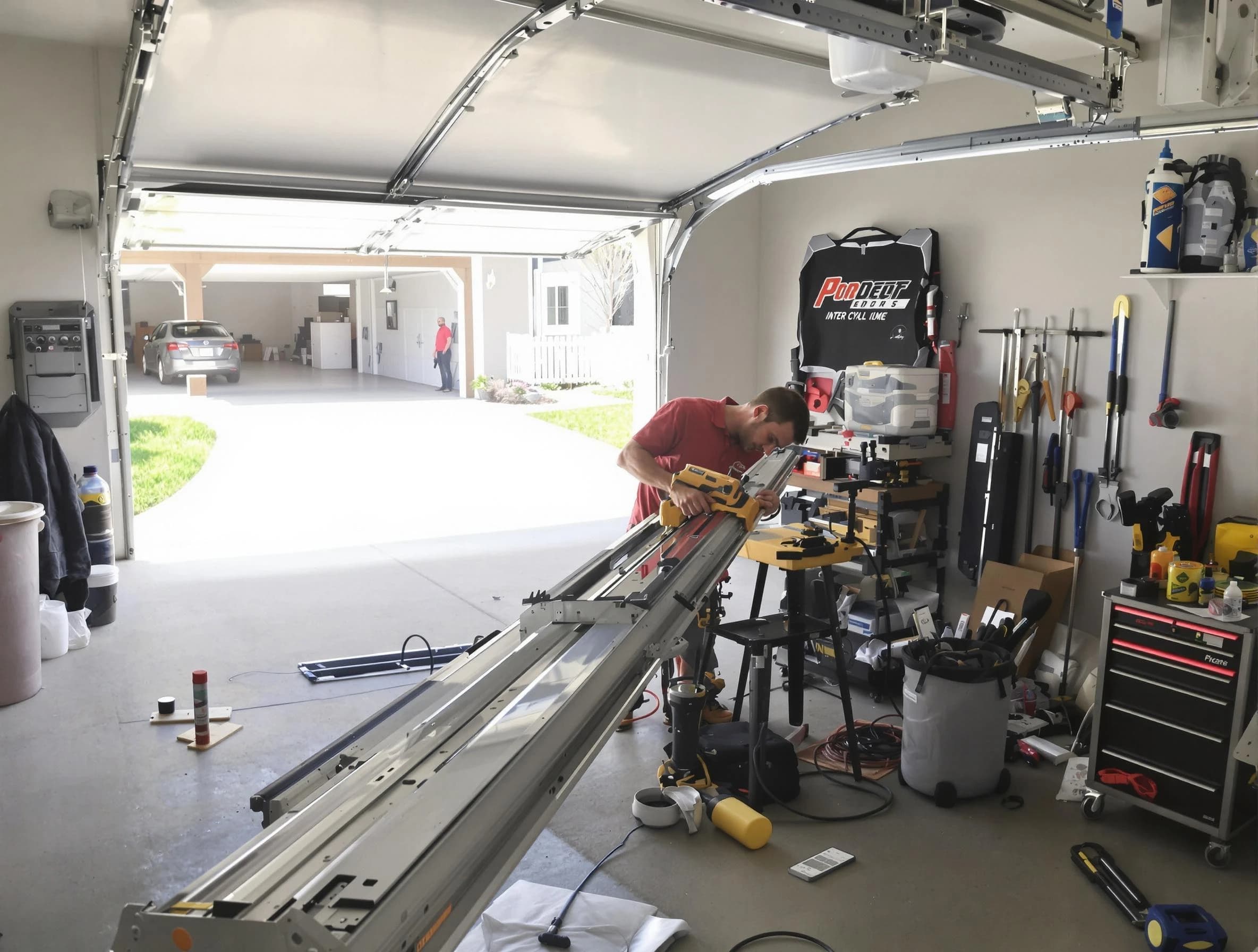 West Windsor Garage Door Repair expert performing track repair in West Windsor