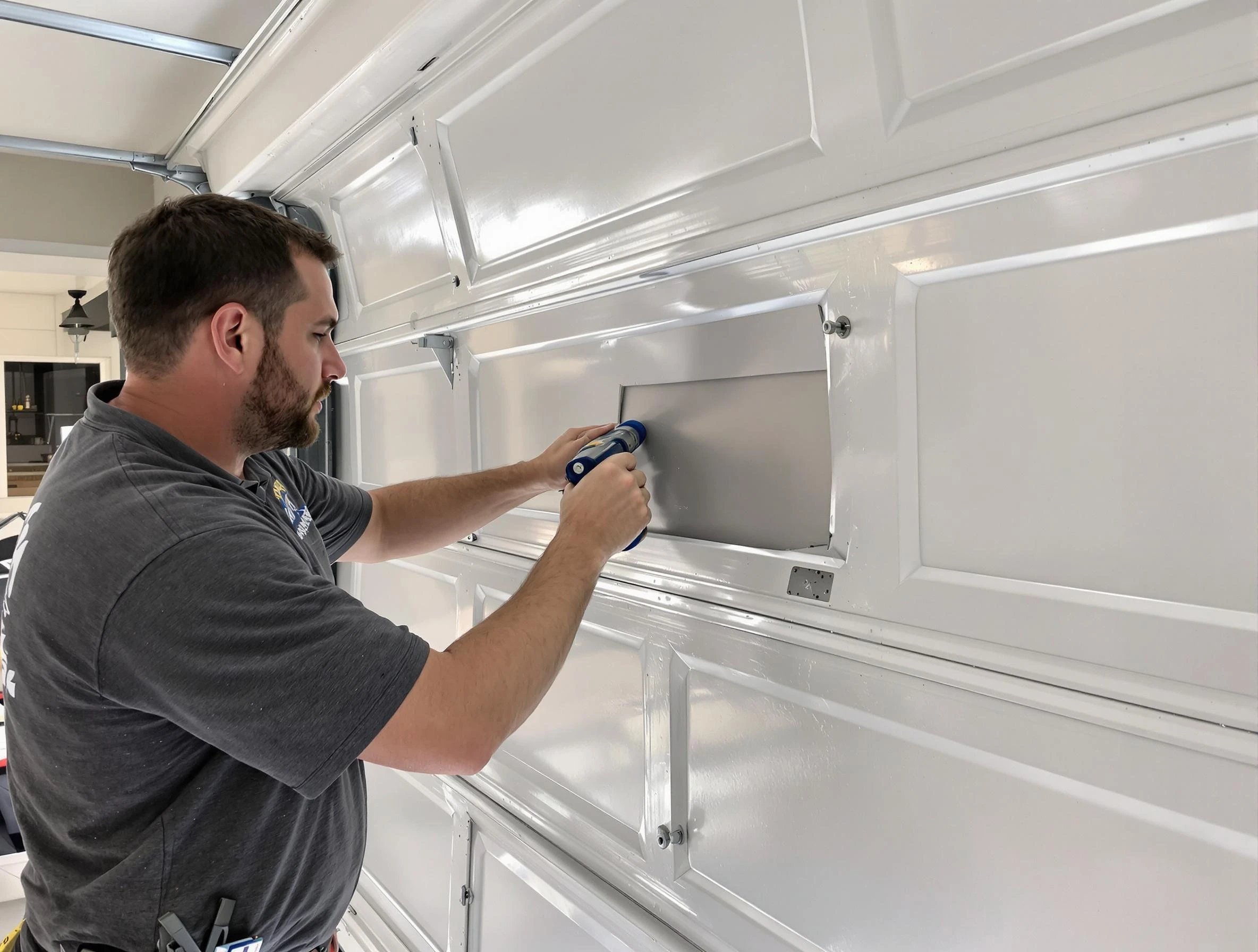 Garage door panel repair by West Windsor Garage Door Repair in West Windsor